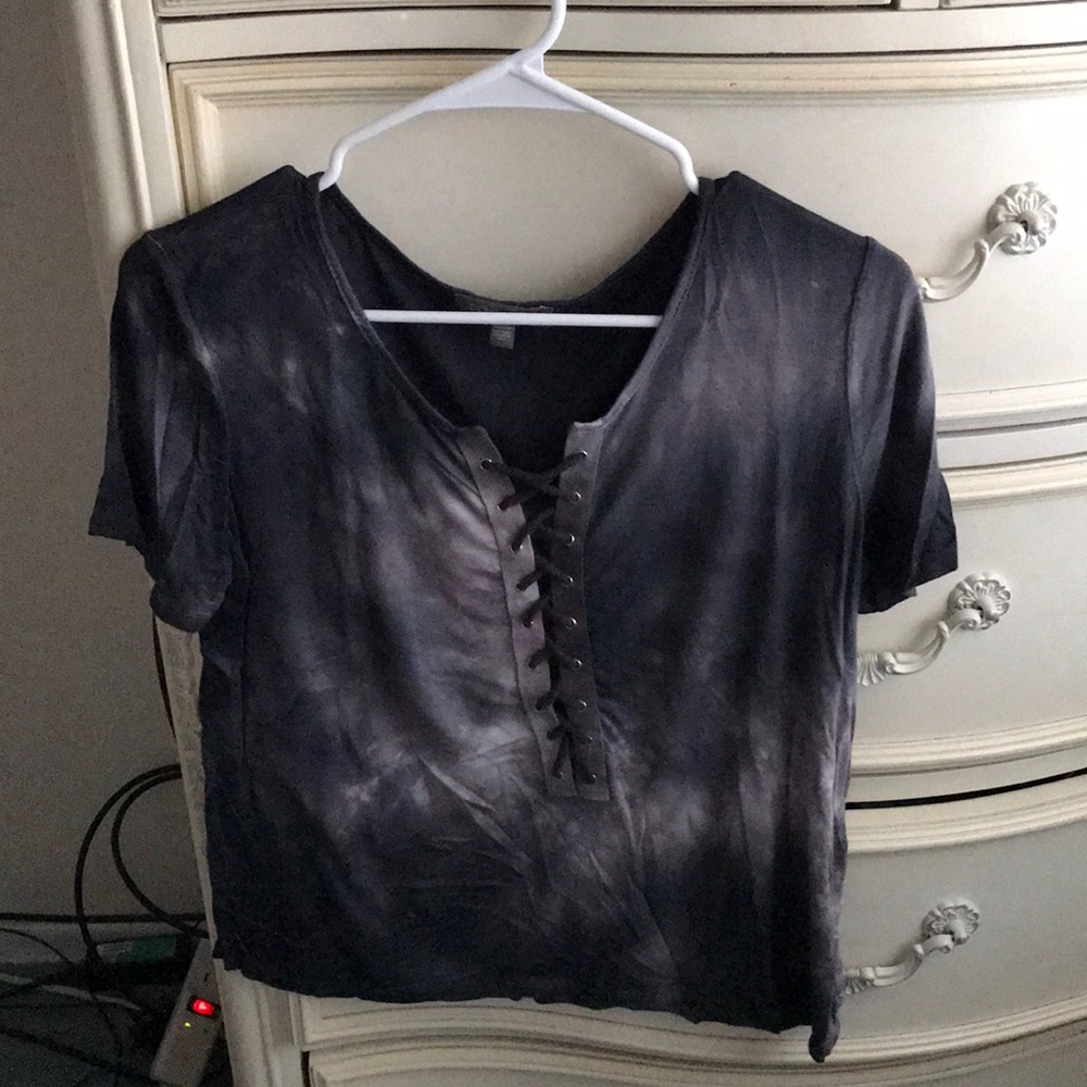 American Eagle Lace Up Tee
